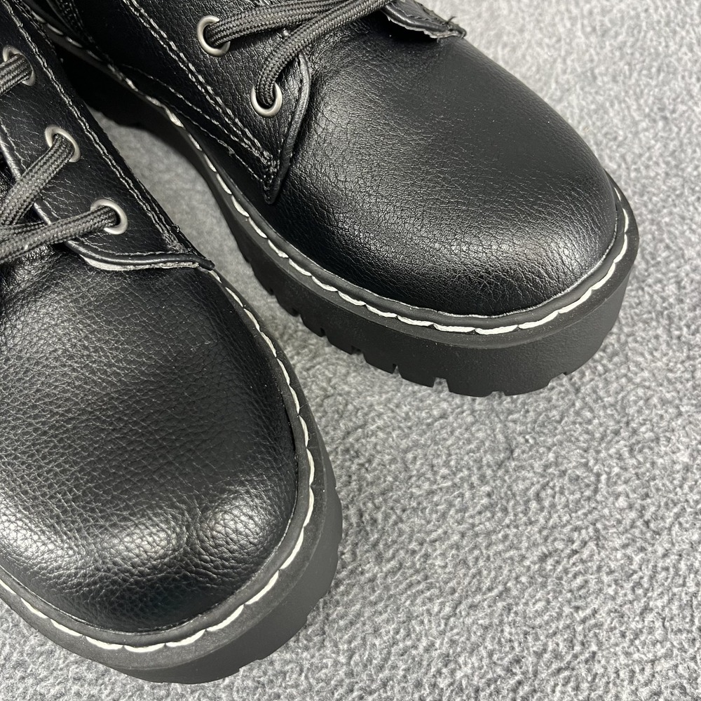 Sincerely Jules Harley Chunky Combat Leather Boots Women's‎ 7 M Black - Picture 7 of 13